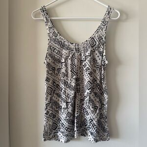 Mudd Geometric Print Burnout Tank